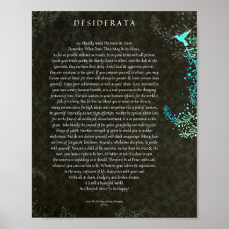 The Desiderata Poem by Max Ehrmann Chalk Art Poster