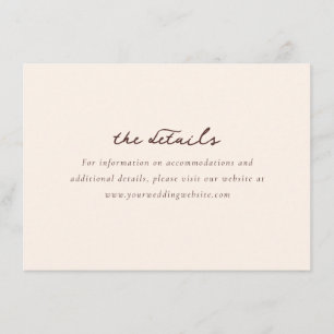 The Details Elegance Brown Handwritten Calligraphy Enclosure Card