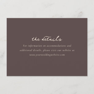 ** The Details Elegant Brown Minimalist Typographi Enclosure Card