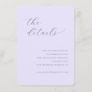 The Details Elegant Lavender Serif Enclosure Card