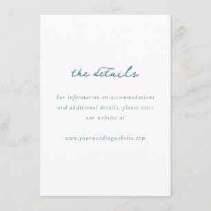 The Details Elegant Teal Minimalist Enclosure Card