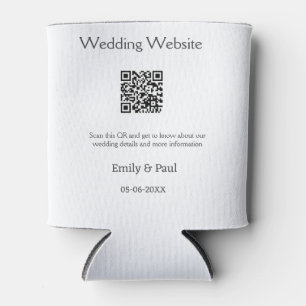 The details wedding website scan QR add couple nam Can Cooler