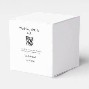 The details wedding website scan QR add couple nam Favour Box