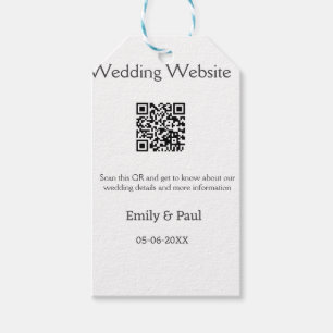 The details wedding website scan QR add couple nam Gift Tags