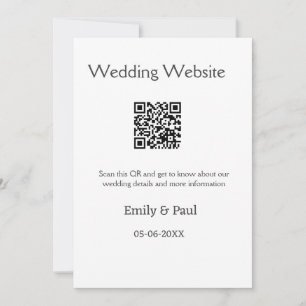 The details wedding website scan QR add couple nam Invitation