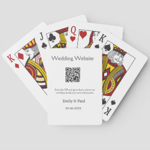 The details wedding website scan QR add couple nam Playing Cards