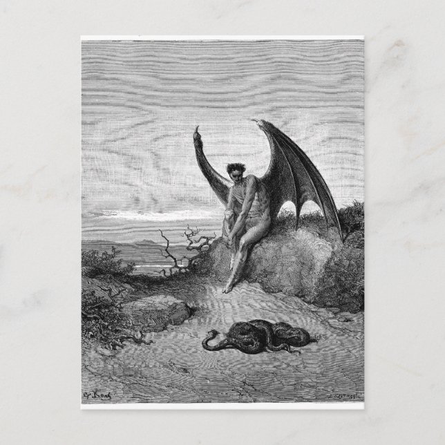 The Devil, Gustave Dore Postcard (Front)