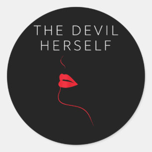 The Devil Herself Retro Occult Women Dark Feminine Classic Round Sticker