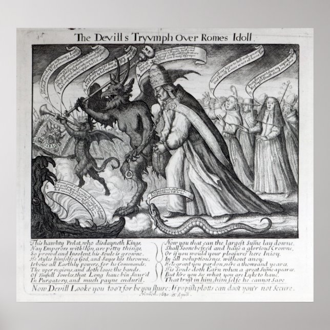 The Devil leading the Pope in Chains, 1680 Poster (Front)
