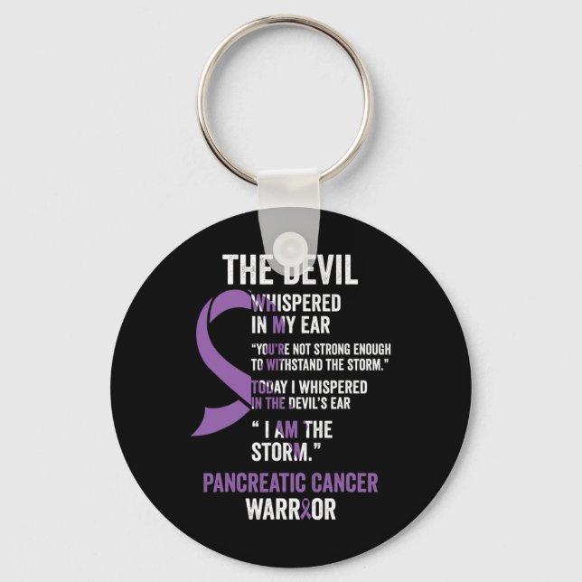The Devil- Pancreatic Cancer Awareness Support Rib Key Ring (Front)