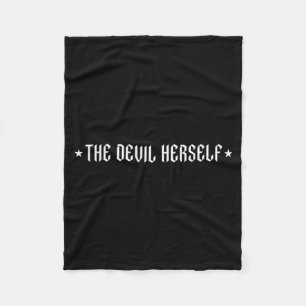 The Devil Retro Occult Women Dark Feminine Fleece Blanket
