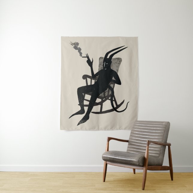 The Devil’s Break – Dark Humour Wall Art Tapestry (In Situ)