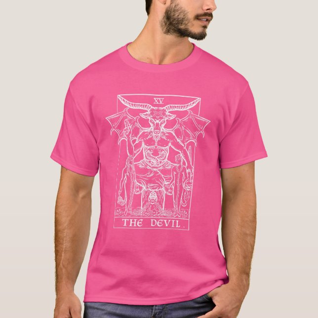 The Devil Tarot Card Baphomet Gothic Halloween Sat T-Shirt (Front)