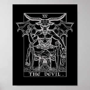 The Devil Tarot Card Phomet Gothic Halloween Satan Poster