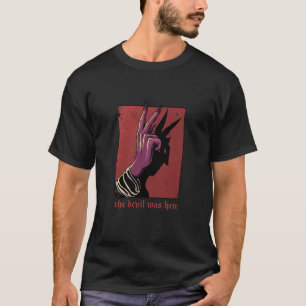 The Devil Was Here Satan Shadow Hand Puppet Satani T-Shirt