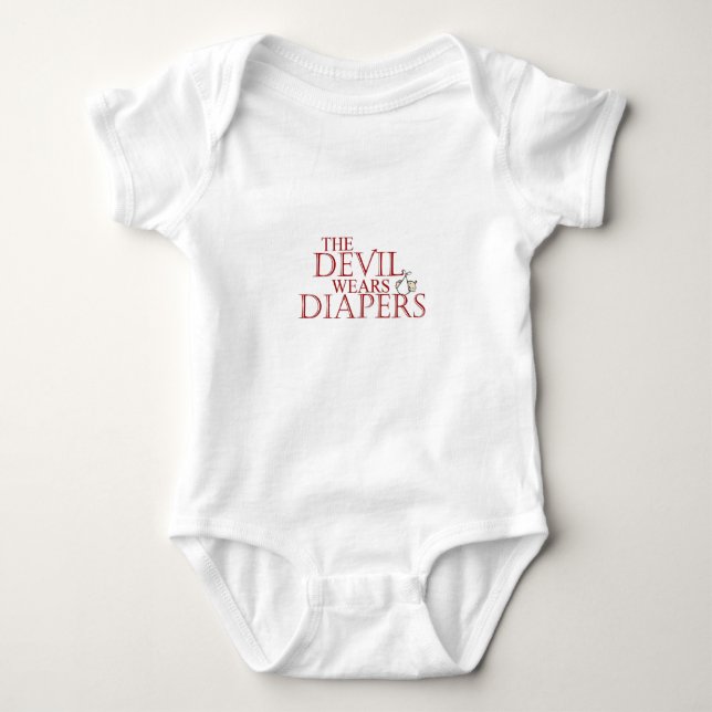 The Devil Wears Diapers Baby Bodysuit (Front)