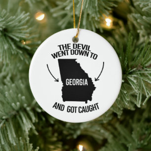 The devil went down to Georgia and got caught Ceramic Tree Decoration