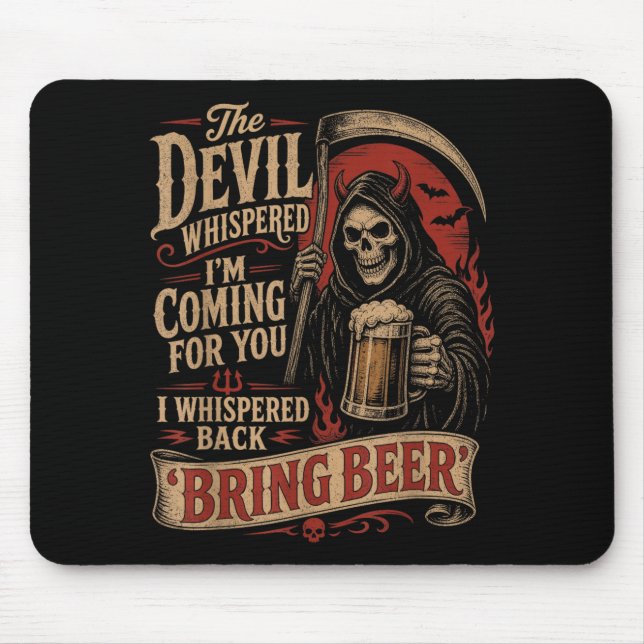 The Devil Whispered Coming For Whispered Back Mouse Pad (Front)