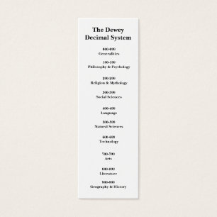 The Dewey Decimal System Bookmark
