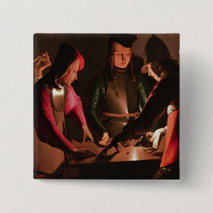 The Dice Players 15 Cm Square Badge