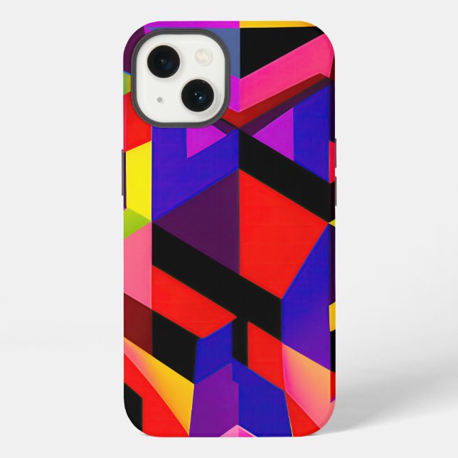 "The Digital Mosaic: A Hypermodern Vision"    iPhone Case (Back)