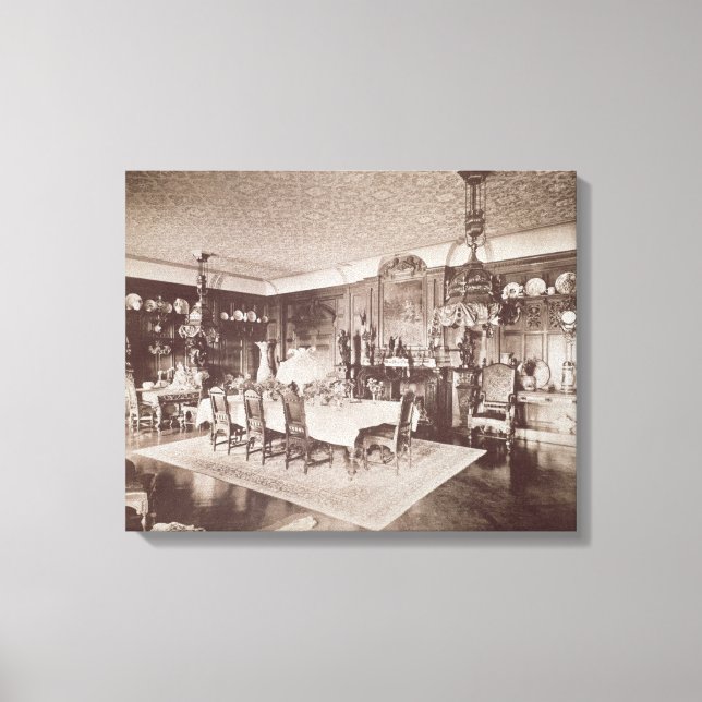 The Dining Room, Wickham Hall, Kent, 1897 Canvas Print (Front)