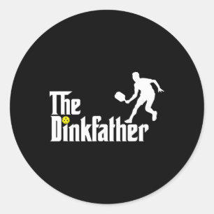 The Dink Father Pickleball Dad Funny Pickleball  Classic Round Sticker