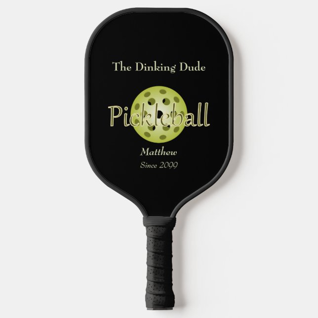 The Dinking Dude Couple Pickleball Ball Pickleball Paddle (Front)