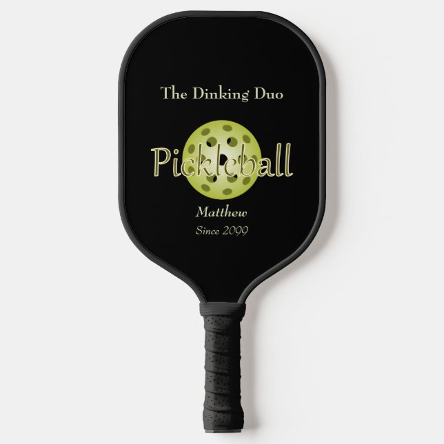 The Dinking Duo Couple Pickleball Ball Pickleball Paddle (Front)