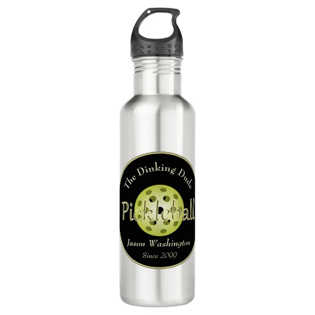 The Dinking Duo or Dude Pickleball Ball  710 Ml Water Bottle (Front)