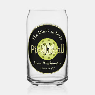 The Dinking Duo or Dude Pickleball Ball Rocks  Can Glass