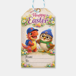 The dinosaur and hoot the owl hobby Easter gift ta Tags