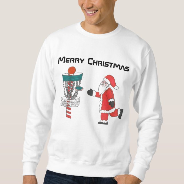 The disc golf ugly Christmas sweatshirt (Front)