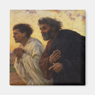 The Disciples Peter and John Running Magnet