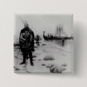 The Discovery of America by Leif Eriksson 15 Cm Square Badge