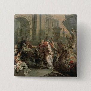 The Disembarkation of Cleopatra at Tarsus (oil on 15 Cm Square Badge