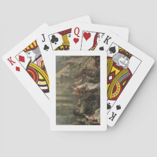 The Disembarkation of Cleopatra at Tarsus (oil on Playing Cards