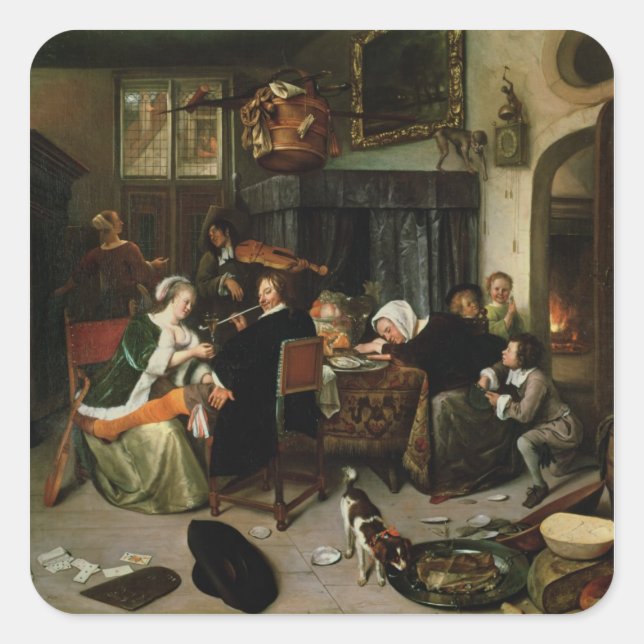 The Dissolute Household, 1668 Square Sticker (Front)