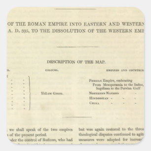 The Dissolution of the Western Empire 476 AD Square Sticker
