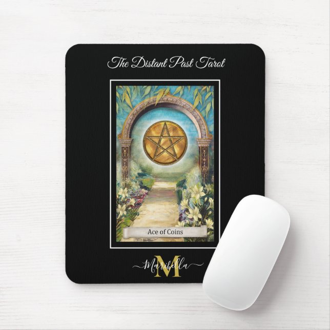The Distant Past Tarot Deck Ace of Coins Monogram Mouse Pad (With Mouse)