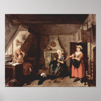 The Distressed Poet (Hogarth 1736) Poster