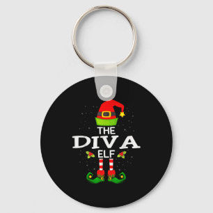 The Diva Elf Christmas Family Matching Pajama Key Ring