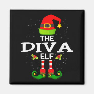 The Diva Elf Christmas Family Matching Pajama  Magnet
