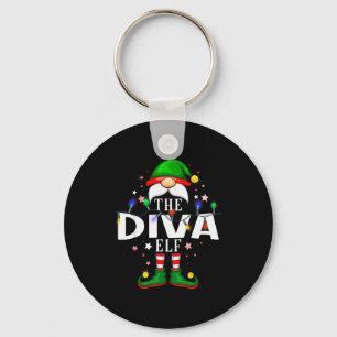 The Diva Elf Christmas Family Pajama Party Key Ring