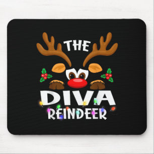 The Diva Reindeer Christmas Men Women  Mouse Pad