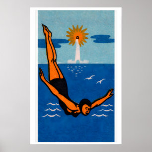 The Diver - Matchbox Print - Aesthetic Wall Art
