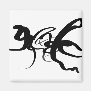 The Divers: Abstract Black & White Magnet