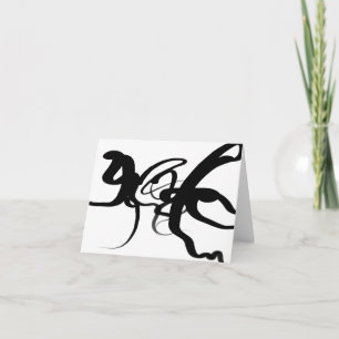 The Divers: Abstract Black & White Note Card