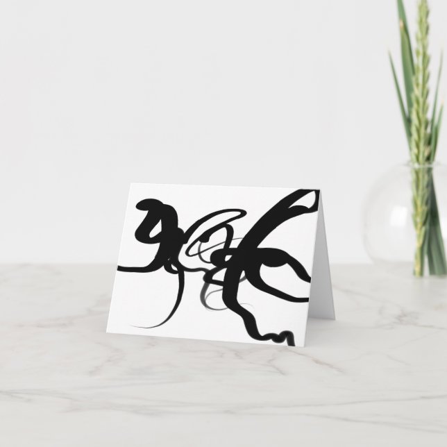 The Divers: Abstract Black & White Note Card (Front)