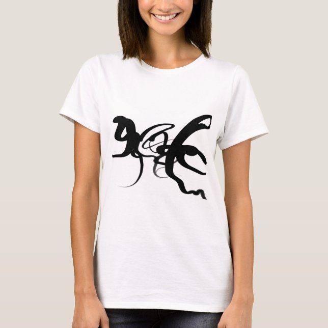 The Divers: Abstract Black & White T-Shirt (Front)